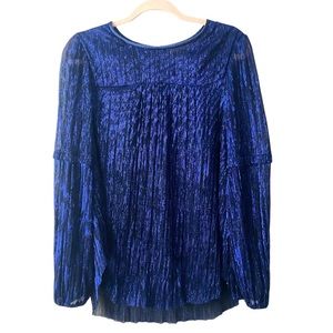 Anthropologie Blue Shimmer Blouse